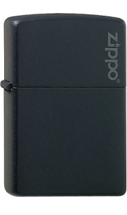 Zippo regular black mat met Zippo logo